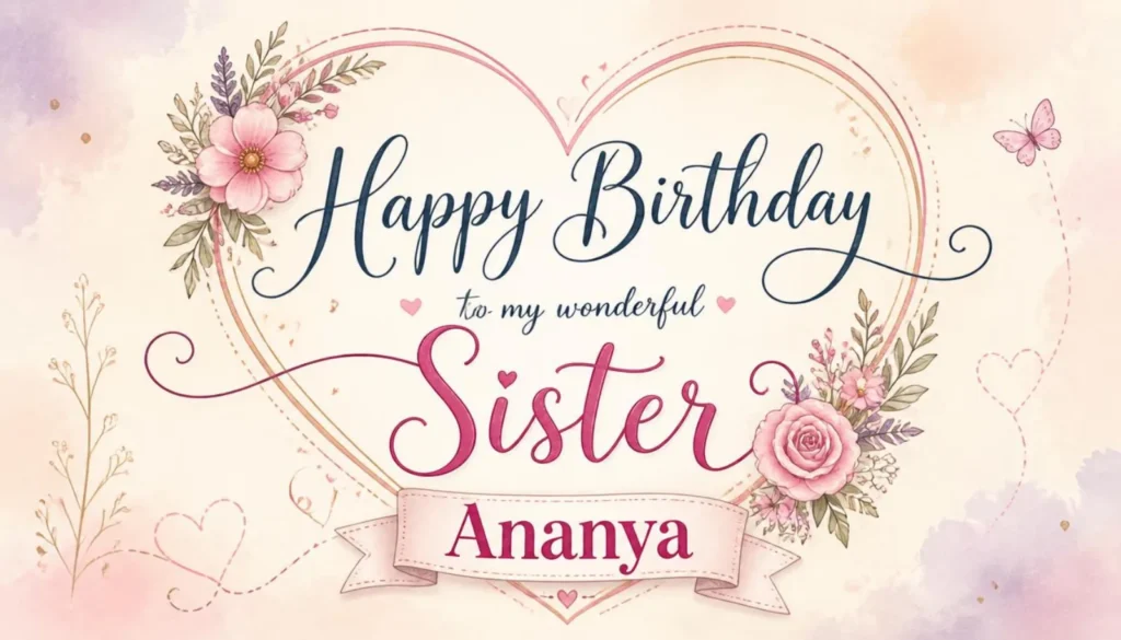 2 Line Heart Touching Birthday Wishes for Sister