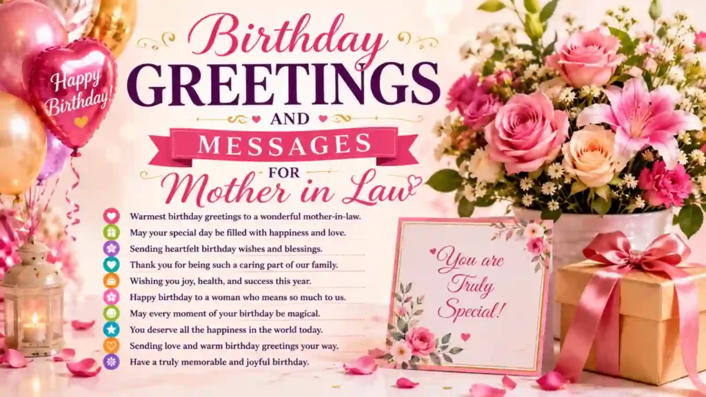 Birthday Greetings and Messages for Mother in Law