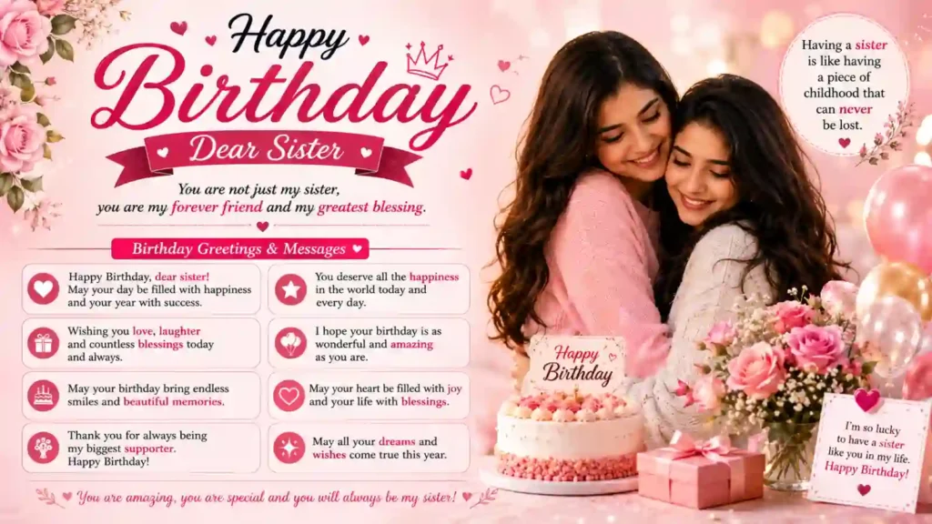 Birthday Greetings and Messages for Sister