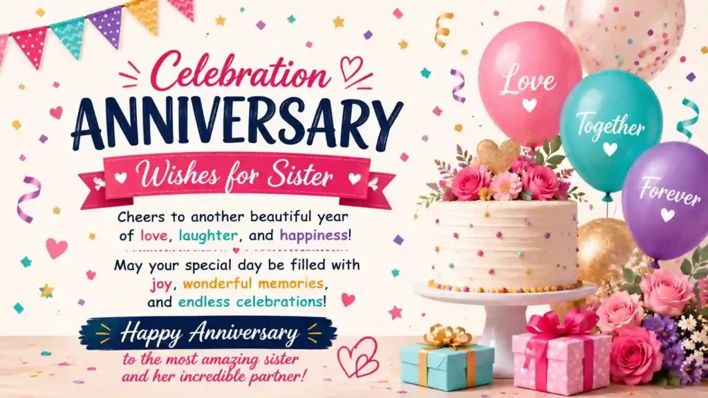 Celebration Anniversary Wishes for Sister