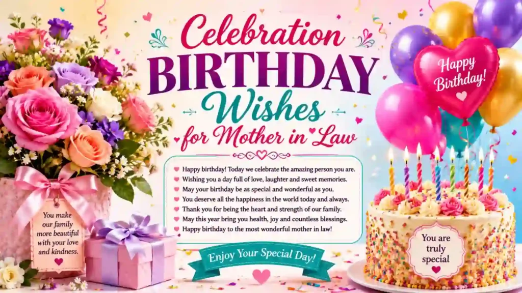 Celebration Birthday Wishes for Mother in Law