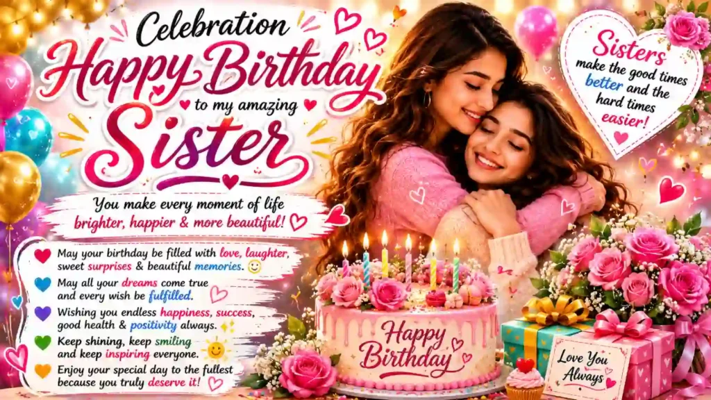 Celebration Birthday Wishes for Sister