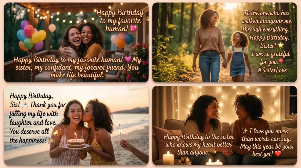 Emotional Short Birthday Wishes for Sister