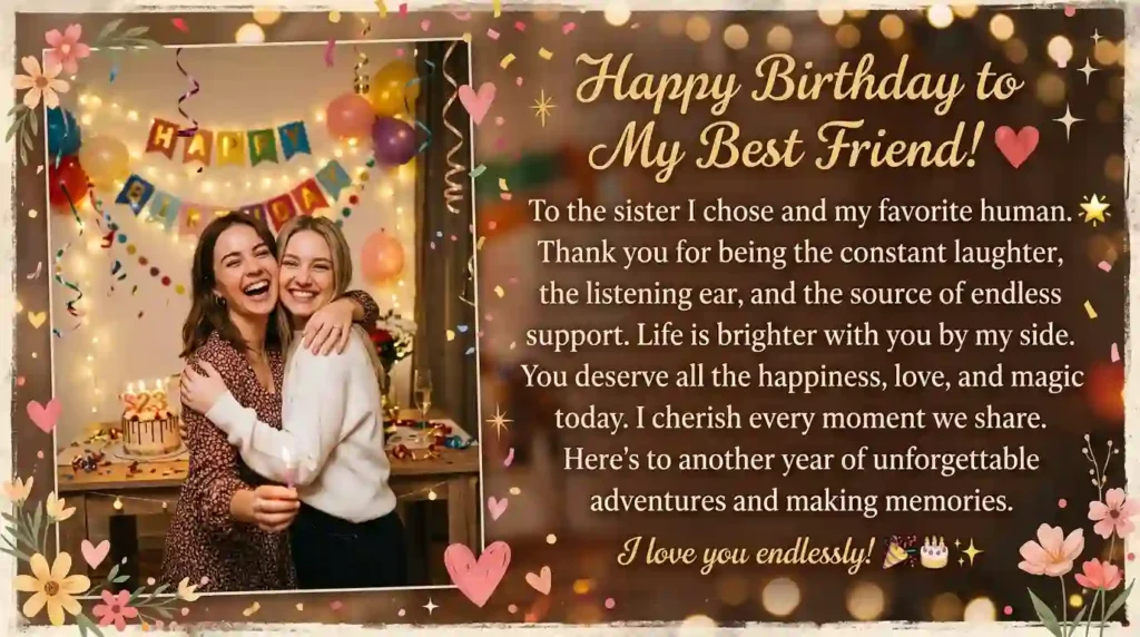 Emotional Touching Birthday Wishes for Best Friend Girl