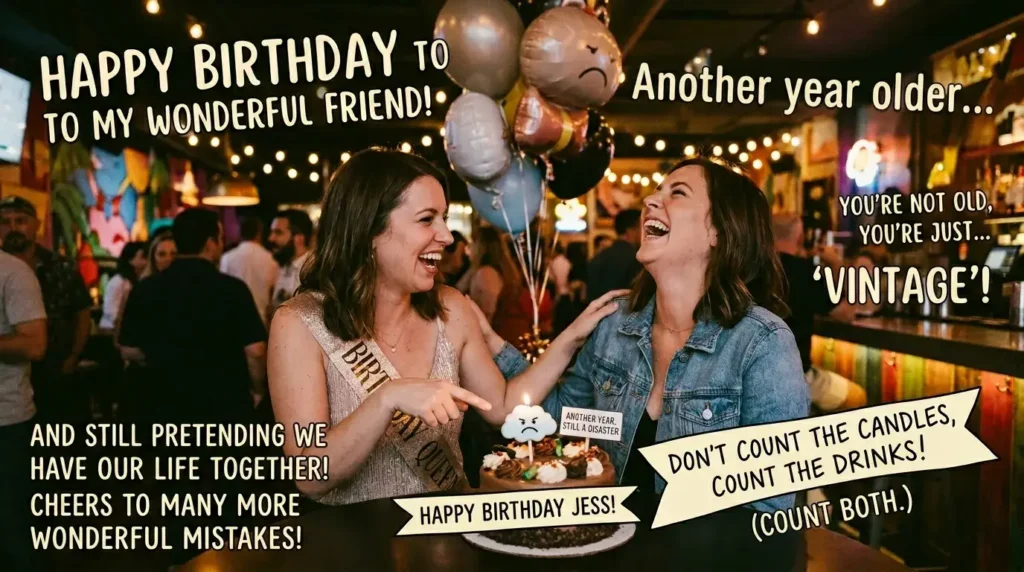 Funny Birthday Wishes Friend Text