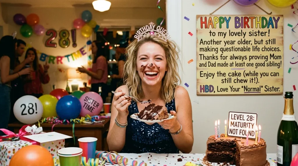 Funny Short Birthday Wishes for Sister