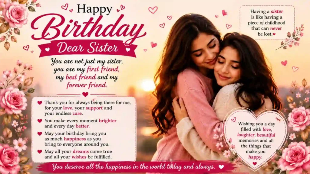 Heart Touching Birthday Wishes for Sister