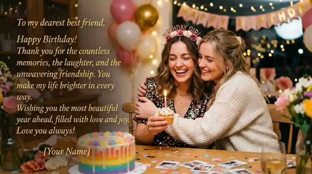 Heartfelt Touching Birthday Wishes for Best Friend Girl