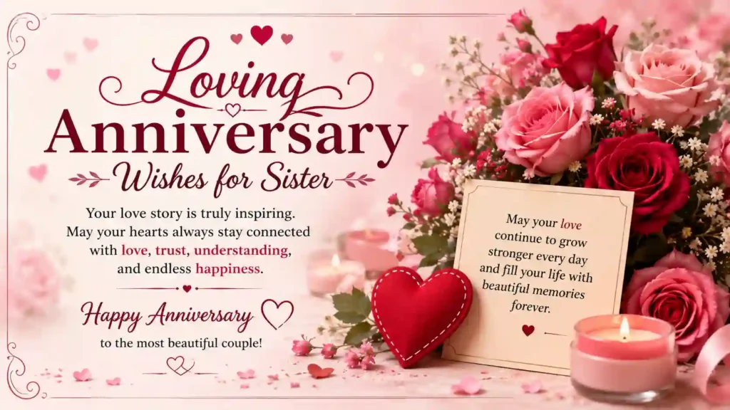 Loving Anniversary Wishes for Sister