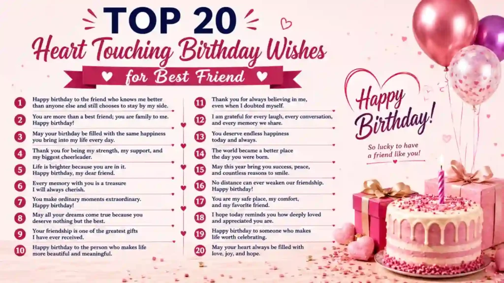 Top 20 Heart Touching Birthday Wishes for Best Friend