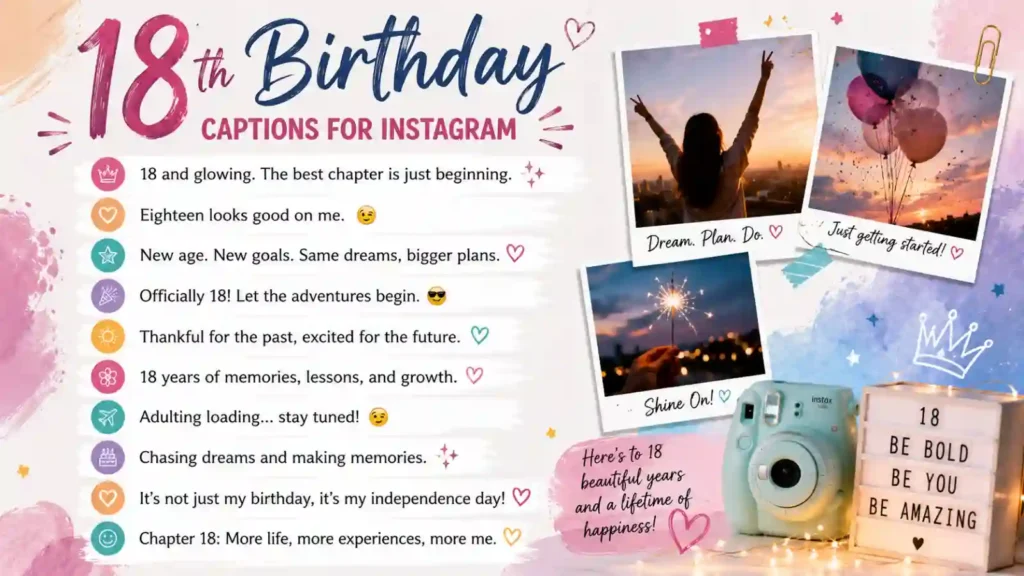 18th Birthday Captions for Instagram