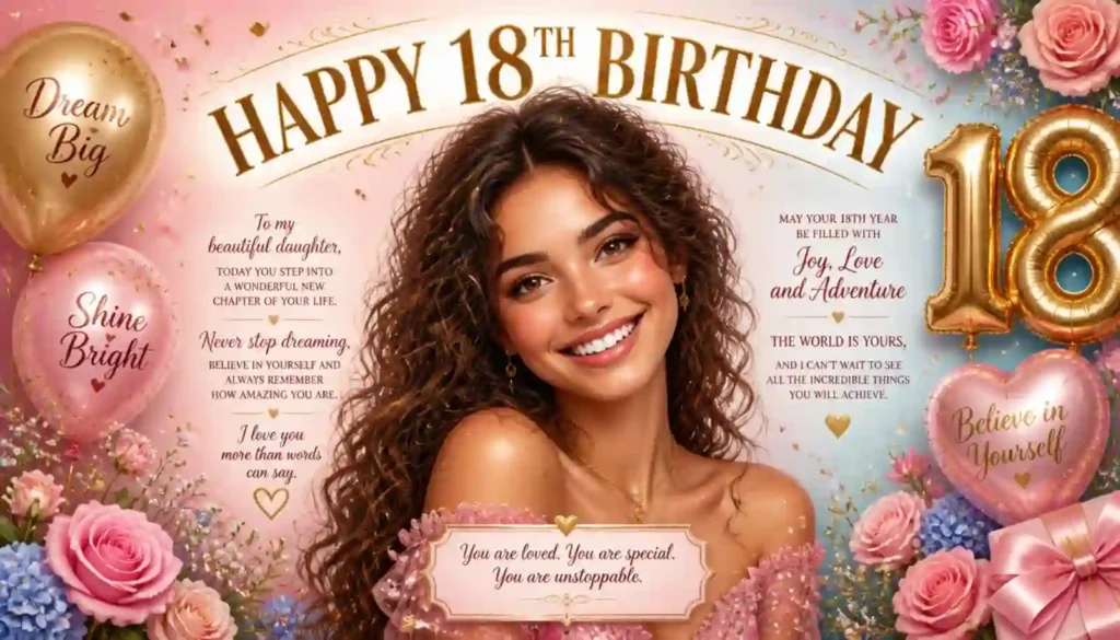 18th Birthday Wishes for a Daughter