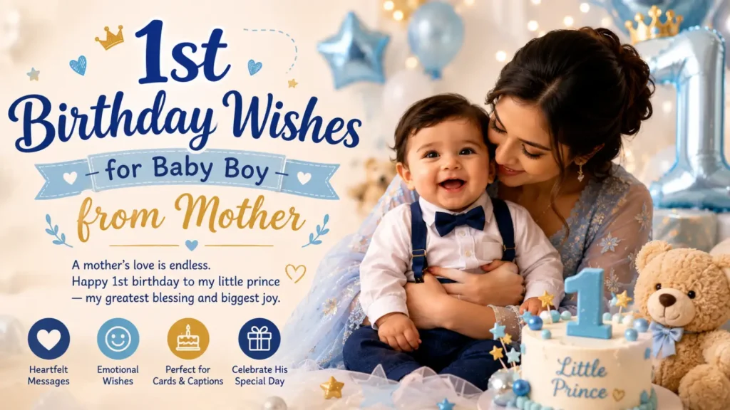 1st Birthday Wishes for Baby Boy from Mother
