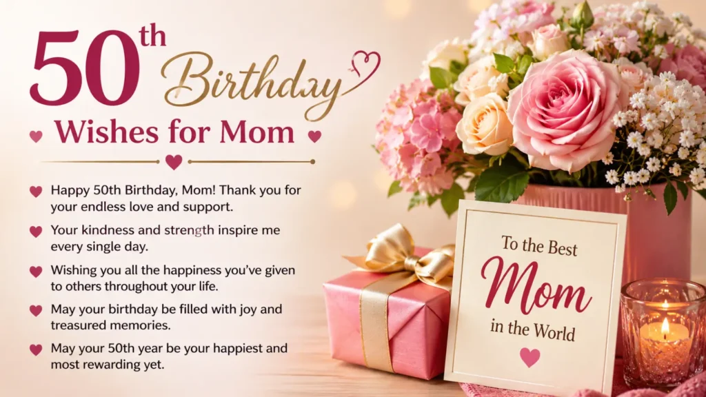 50th Birthday Wishes for Mom
