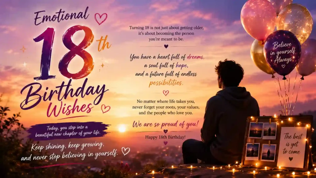 Emotional 18th Birthday Wishes