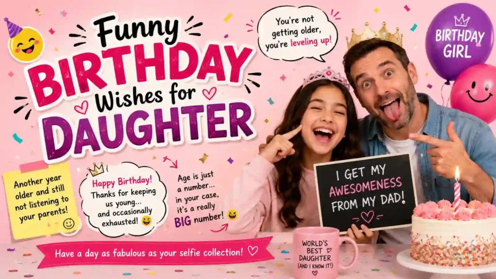 Funny Birthday Wishes for Daughter