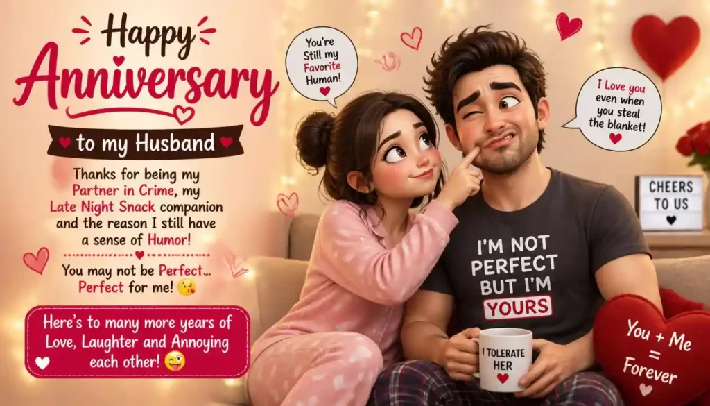 Romantic Funny Anniversary Wishes for Husband