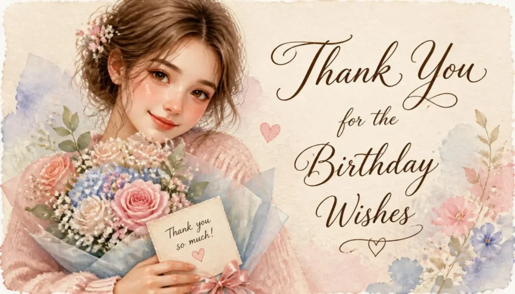 Romantic Thank You for Birthday Wishes