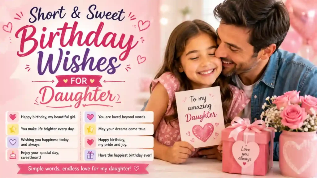 Short & Sweet Birthday Wishes for Daughter