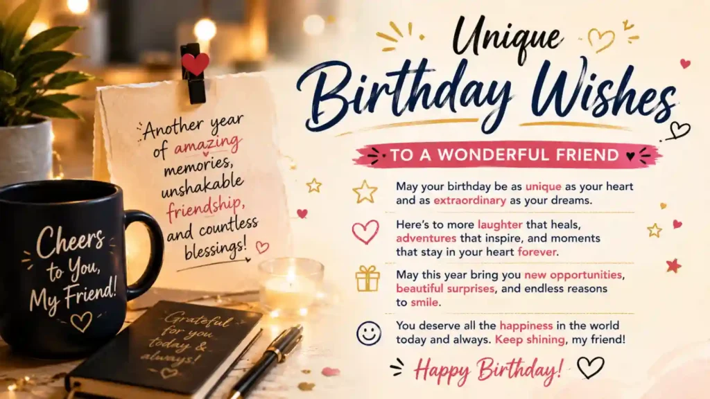 Unique Birthday Wishes to a Friend