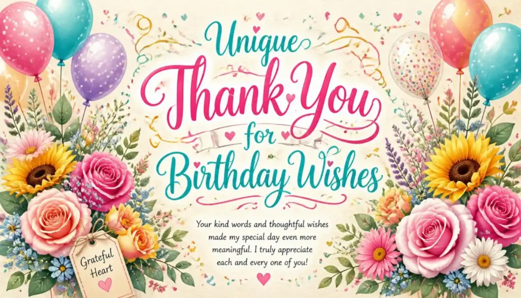 Unique Thank You for Birthday Wishes