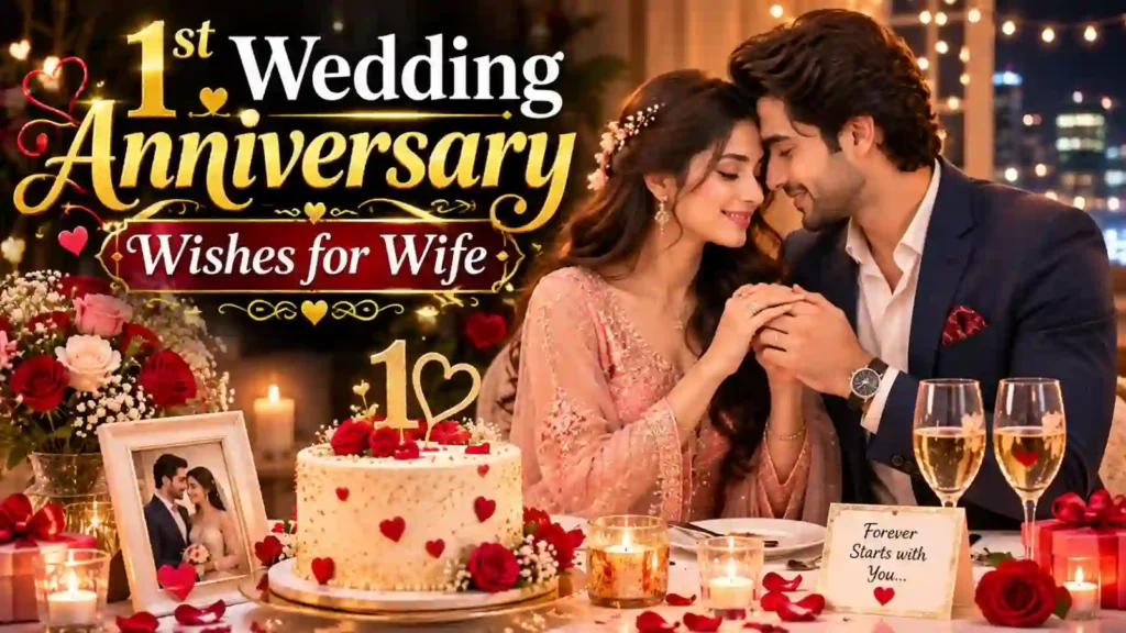 1st Wedding Anniversary Wishes for Wife