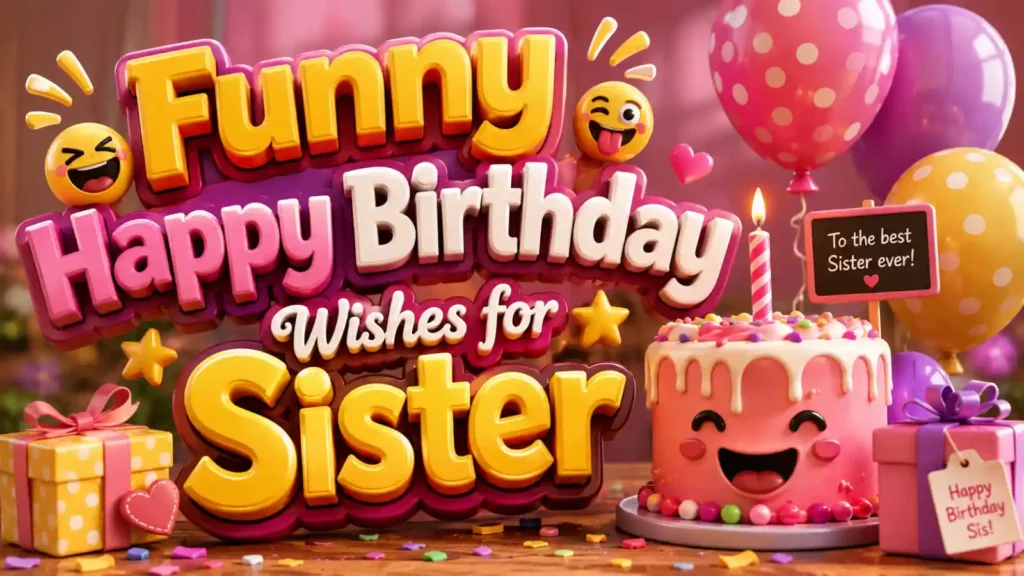 Funny Happy Birthday Wishes for Sister