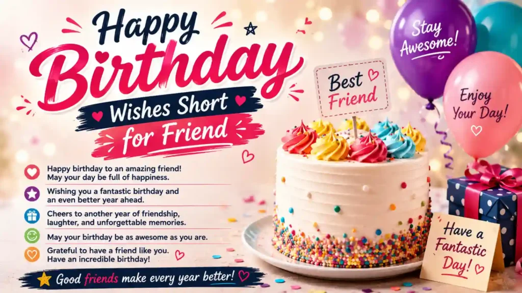 Happy Birthday Wishes Short for Friend
