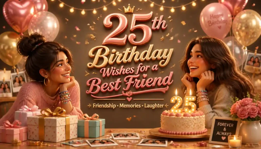 25th Birthday Wishes for a Best Friend