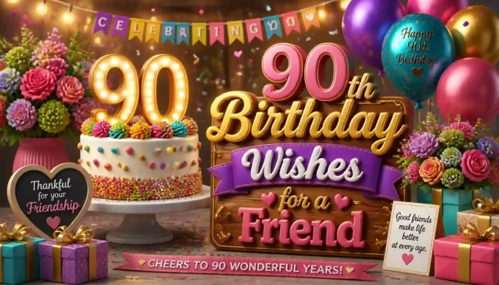 90th Birthday Wishes for a Friend