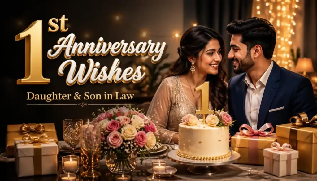 1st Anniversary Wishes for Daughter and Son in Law